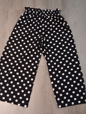 Black & White Polka Dot Wide Leg Pants